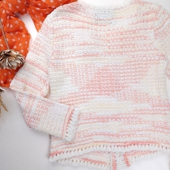 New Blumarine Pink White Yellow Tweed Weave Cardigan Jacket Sz 6 - Picture 12 of 16